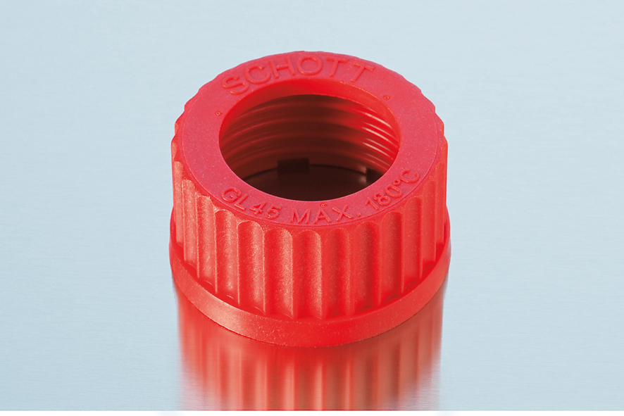Dop Gl 45 rood PBT met gat 34 mm